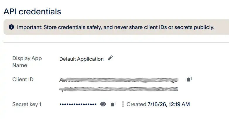The Important Stuff for Testing in the Sandbox. Paypal's supplied Sandbox API Credentials.
