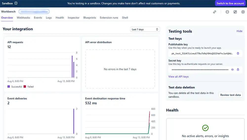 The Stripe Sandbox for WaypointAds