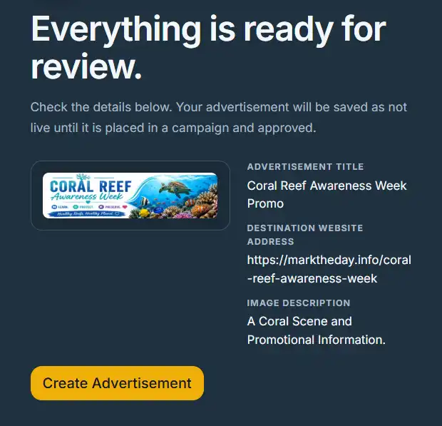 Final Check before publishing. The last step, Campaign and Creative come together on WaypointAds